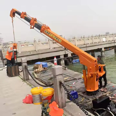 এক্সডিইএম ভাসমান ক্রেন টেলিস্কোপিক বুম স্থির জলবাহী ক্রেন জাহাজ এবং মাছ ধরার নৌকা থেকে Wharf জন্য