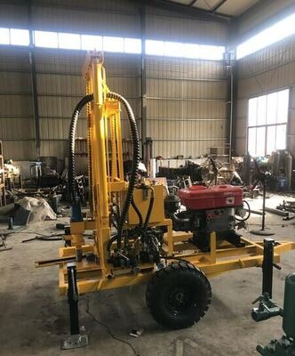 YZ50-150H হাইড্রোলিক ডিজেল ওয়াটার ওয়েল ড্রিলিং মেশিন অপশনাল হুইল / ক্রলার চ্যাসি 210 মি গভীর হোল ড্রিলিং রিগ ম্যাক্স 400 মিমি ব্যাসার্ধ পরিবর্তনশীল গতির জল ড্রিলিং সরঞ্জাম ফার্ম সেচ জন্য
