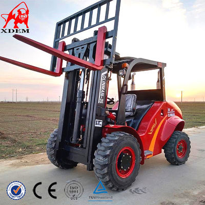 3.5t 4WD রাফ টেরেন ফর্কলিফ্ট লজিস্টিক্স মেশিনারি স্মল অফ রোড ফর্কলিফ্ট