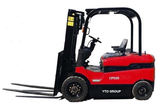 YTO 2.5ton লজিস্টিক মেশিনারি ব্যাটারি চালিত ফোর্কলিফ্ট সহ 5 মি লিফিং উচ্চতা